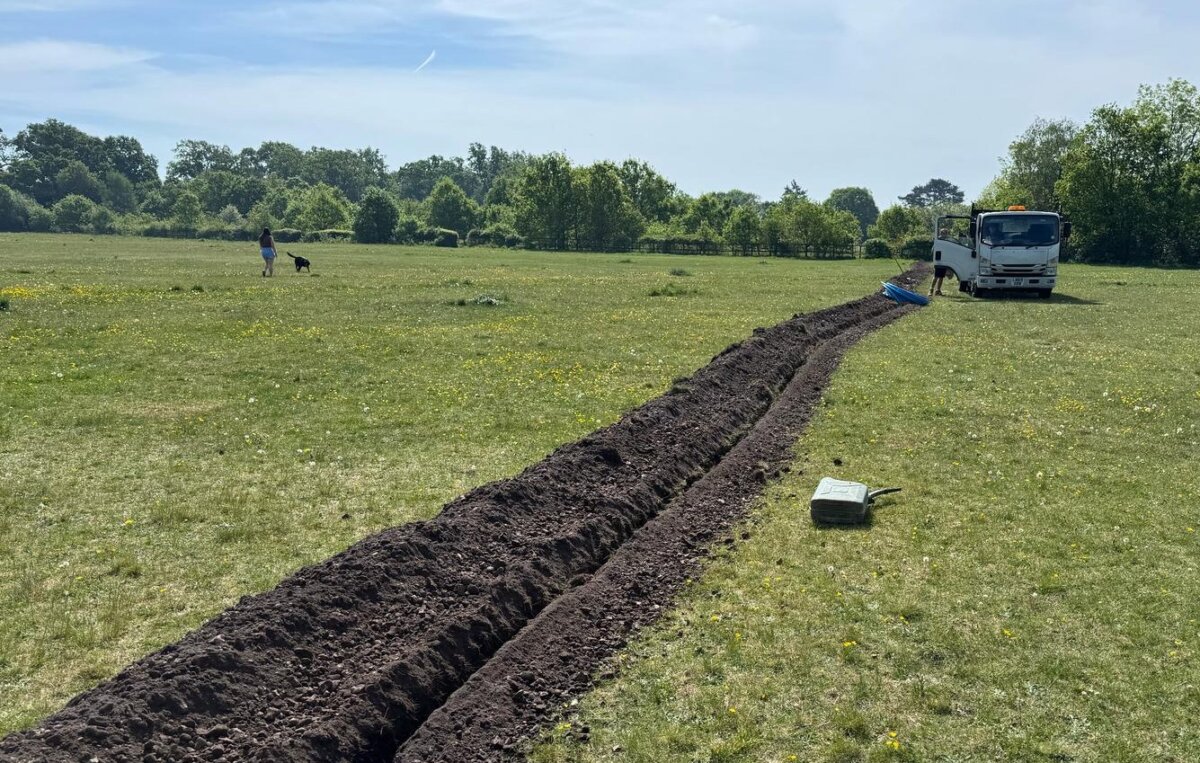 digging a trench